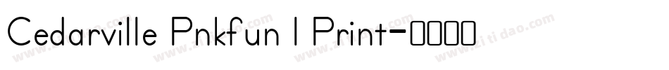 Cedarville Pnkfun 1 Print字体转换